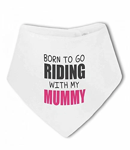 Born to go Riding with my Mummy - bavaglino baby bandana di BWW Print Ltd