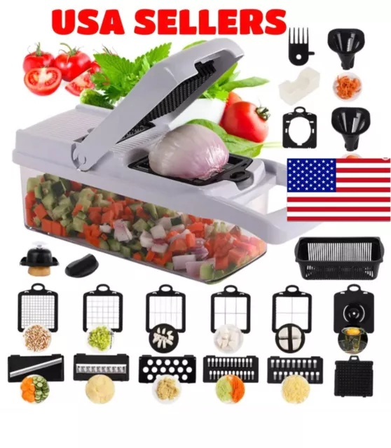 22-In-1 Vegetable Fruit Chopper Cutter Food Onion Veggie Dicer Slicer Kitchen