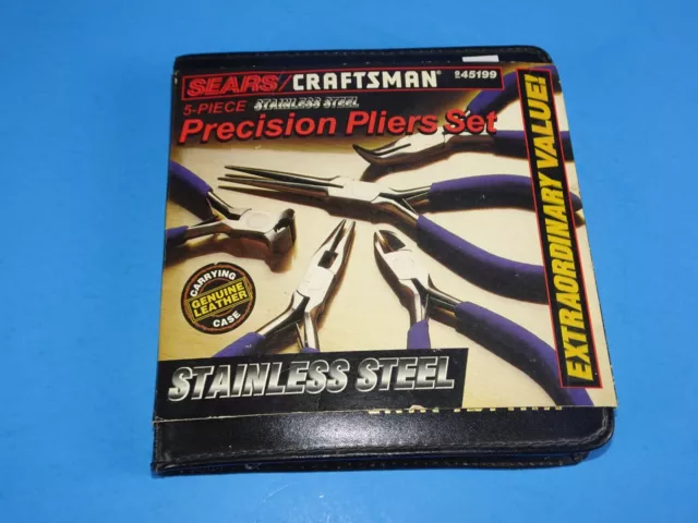 Vintage Sears Craftsman 45199 - 5 piece Mini Precision Pliers Set with Case NEW.