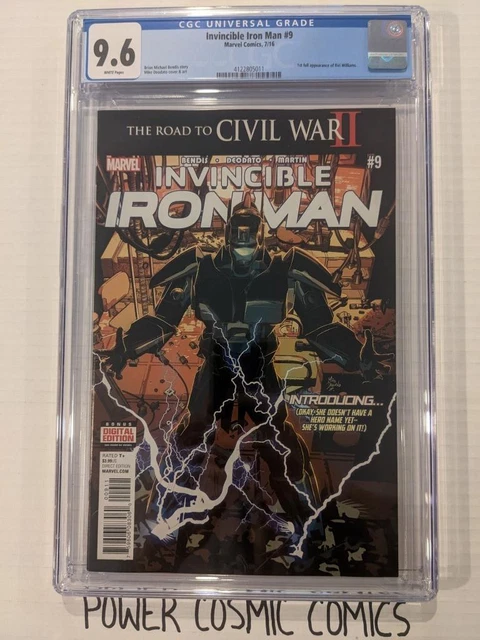 Invincible Iron Man #9 (Jul 2016) 1st Print 1st Full App Riri Williams   CGC 9.6