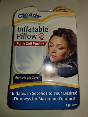 CLOUDZ Inflatable Travel Neck Pillow with Phone Pocket - NEW!