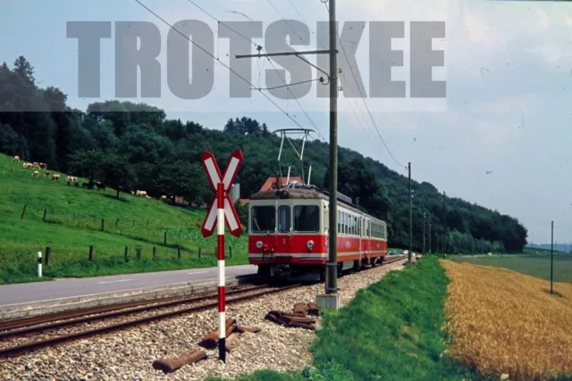 35mm Slide SWITZERLAND BTI Biel Tauffelen Ins Bahn Electric Railcar 1 1975 Orig