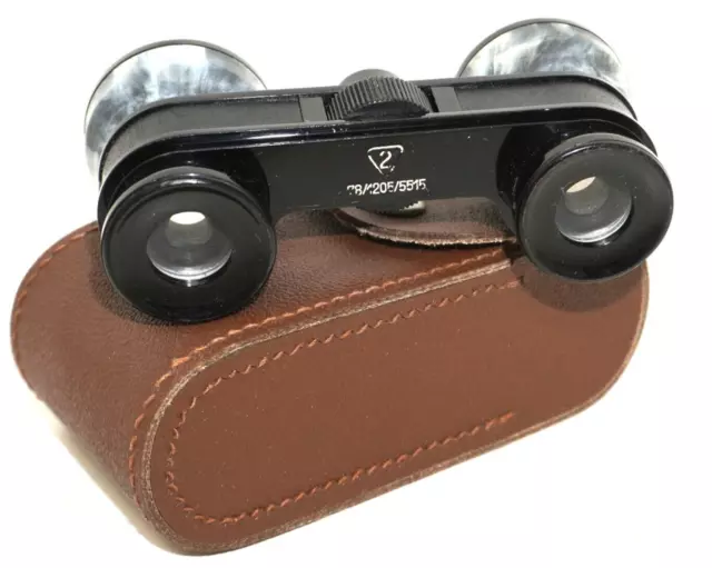 Opernglas Theaterglas Fernglas mit Ledertasche DDR vintage