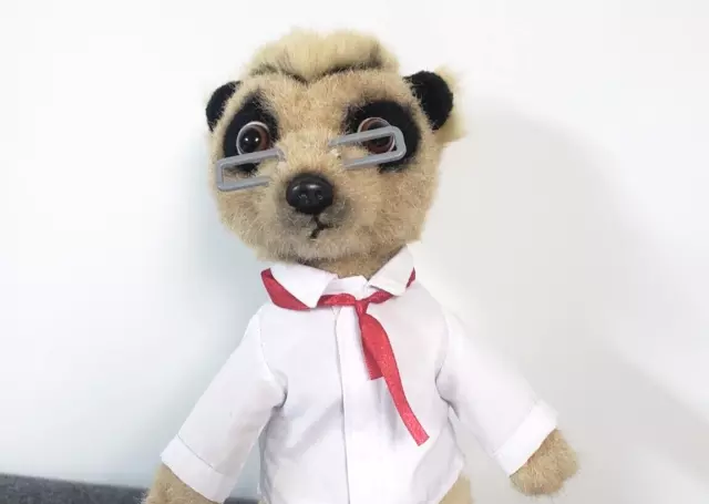 Meerkat Doctor Plush Stuffed toy by  Meerkovo 12in high with glasses