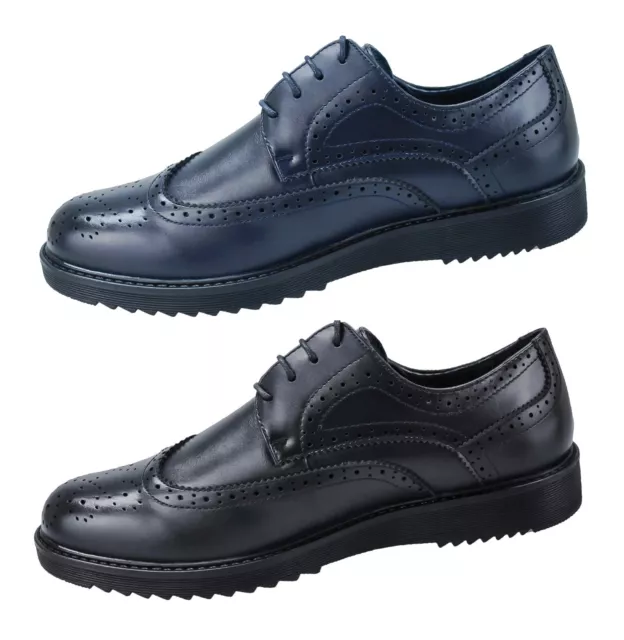 Scarpe francesine uomo Class blu nero eleganti calzature Ecopelle Mans' Shoes