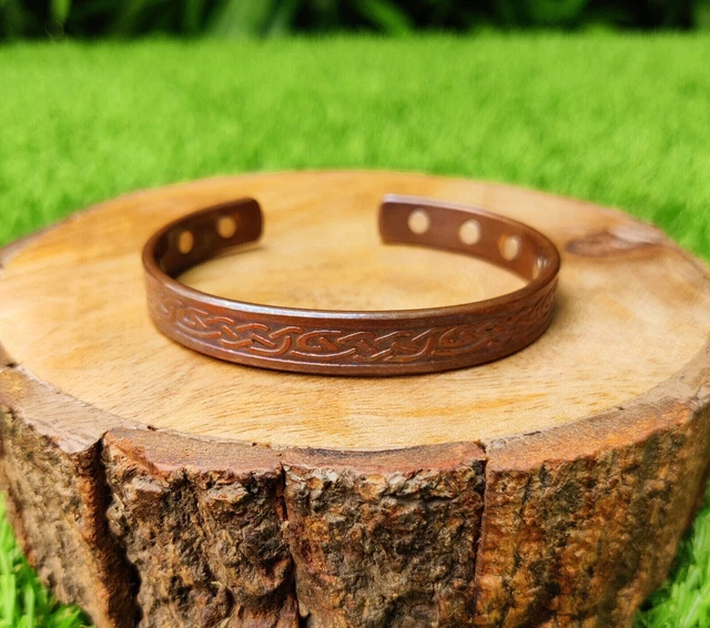 Magnetic Men Copper Double Strong Therapy Bracelet For Arthritis Pain Relief AU