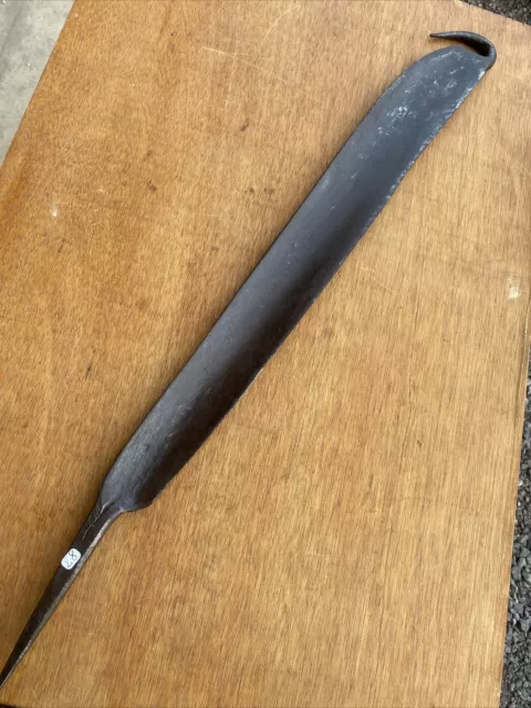 (n°28 old tool, OUTIL ANCIEN, PAROIR DE SABOTIER FORGÉ Et Signé  XIXe