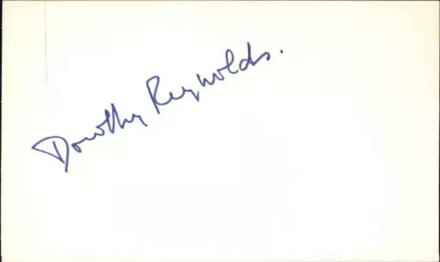 Dorothy Reynolds D.1977 Actress Signed 3" x 5" Index Card