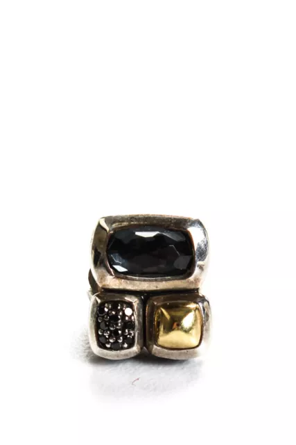 David Yurman Sterling Silver Black Diamond Amethyst Hematite Confetti Earrings 7 2