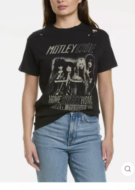Motley Crue Home Sweet Home  Small Women’s T-shirt oversized crew distress￼ed