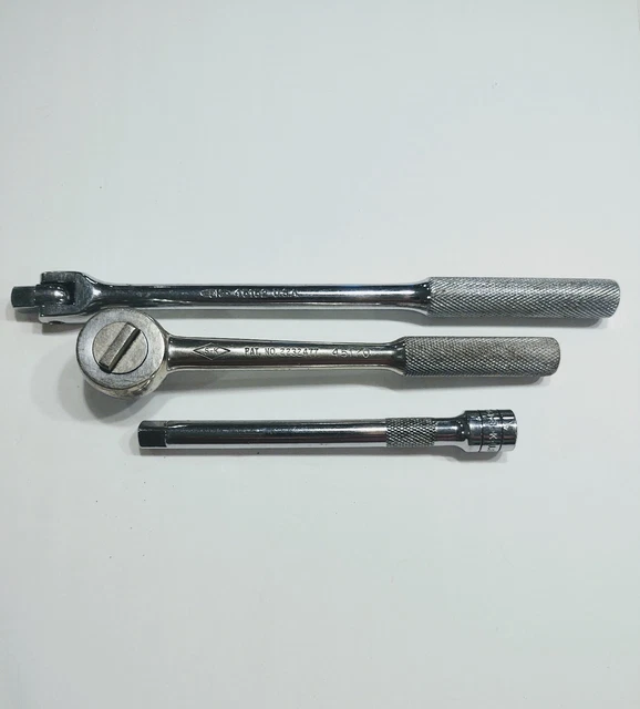 Vtg. S-K Tools Usa 3/8" Drive Ratchet & Breaker Bar,Ext 45170,45152 Diamond Logo