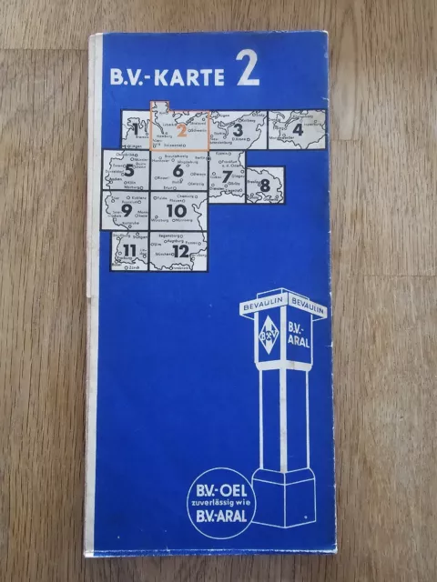 alte B.V.Karte ARAL Nr. 2 von 12 Ausgabe II/3 von 1937 Hamburg Lübeck Rostock