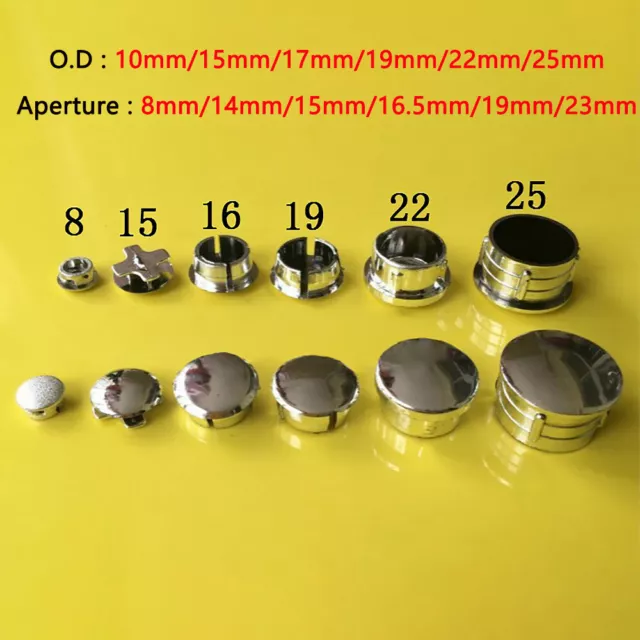 Stainless Steel Round Plug Metal Hole Plug Electroplating Pipe Cap 10/19/22/25mm