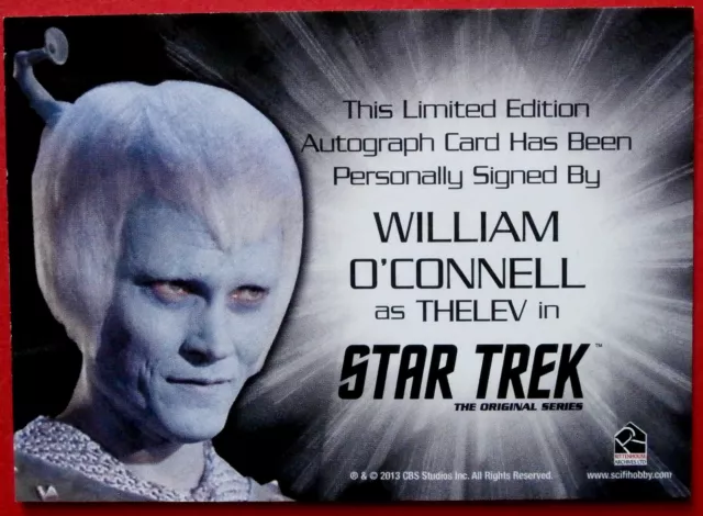 STAR TREK TOS 50th - WILLIAM O'CONNELL - Hand-Signed Autograph Card - 2016 2