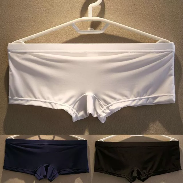 Sous-vêtements élégants ultra-minces taille basse boxer slips en tissu viscos