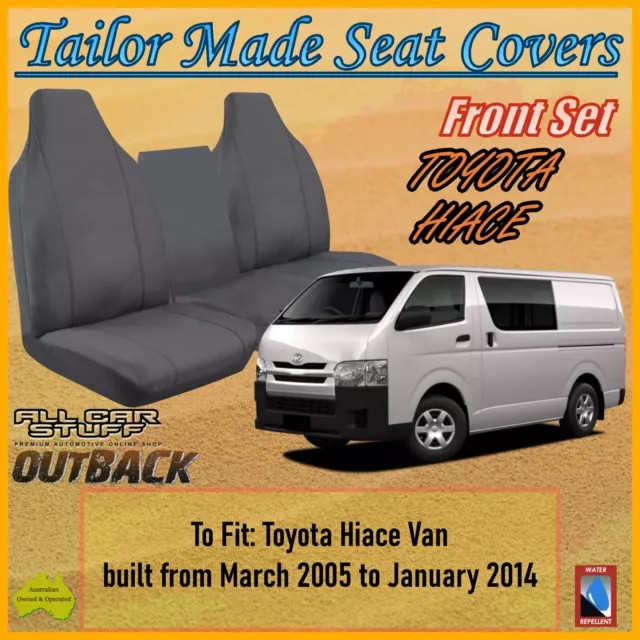 Tailor Made Canvas Seat Covers for Toyota Hiace LWB Van: from 03/2005 to 01/2014