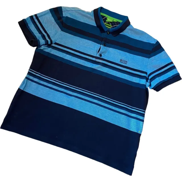 Polo Shirt Hugo Boss XL blu a righe paddy 2 vestibilità moderna
