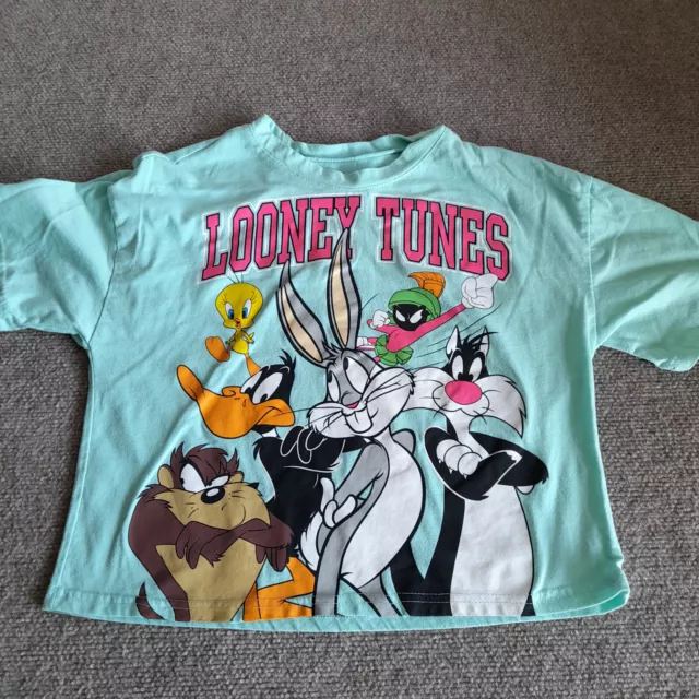 Looney Tunes Shirt Kids Youth L Bugs Bunny Taz Tweety Cropped Girls