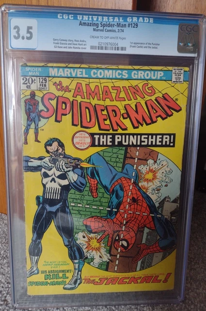 🕷️ Amazing Spider-Man 129 CGC 3.5 2/74 First app Frank Castle Punisher & Jackal