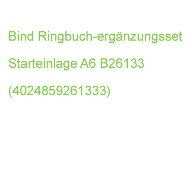Bind Ringbuch-ergänzungsset Manager Starteinlage A6 B26133 (4024859261333)