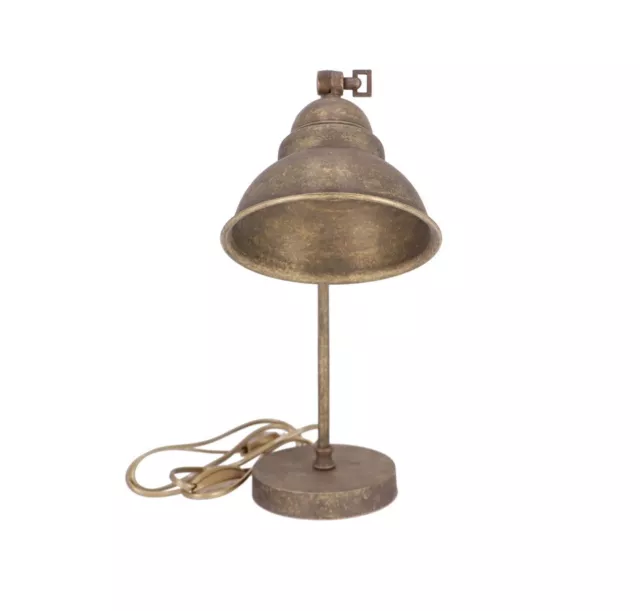 Lampe de Table en Laiton pour Bureau Banquiers En Style Couny Vintage