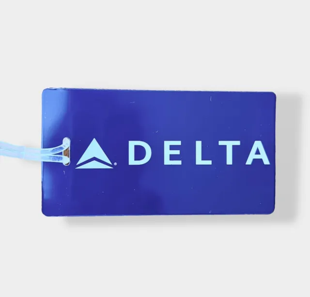 Delta Airline’s Official Plastic Luggage Tag Plum Purple Travel Item New
