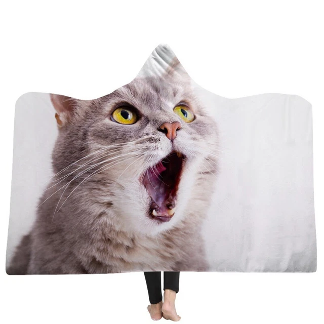 Ultra Soft Hoodie Blanket Kitten Hooded Throw Blanket Fluffy Comfy 59x78.7 inch