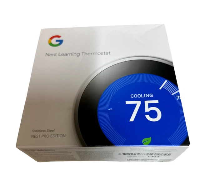 GOOGLE NEST PRO 3rd Gen Learning Thermostat T3008US Stainless Steel