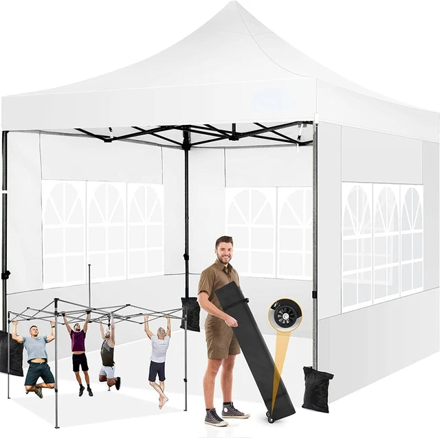 Pavillon 3x3m Wasserdicht Faltpavillon Pop Up Partyzelt Gartenzelt UV Schutz 50+