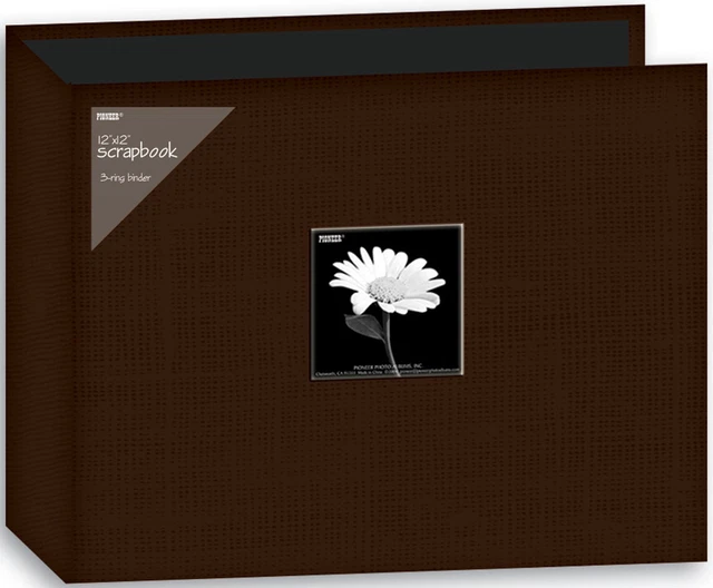 Pioneer 3-Ring Fabric Album 12"X12"-Brown T12CBF-BN