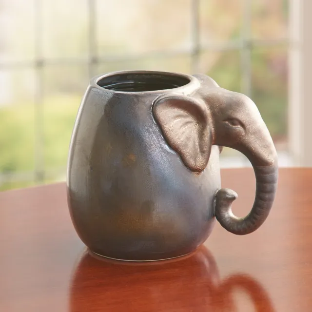 Ceramic Elephant Mug - Elephant Coffee Mug, Elephant Shaped Tea Cup Holds 32 Oz 2