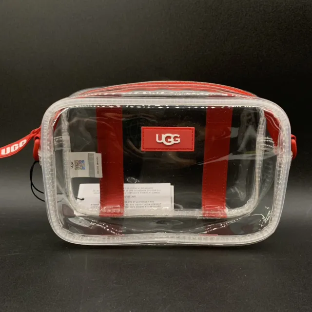 New UGG Transparent Janey II Crossbody Belt Bag Samba Red Zipper #1142650