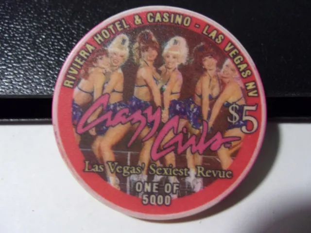 RIVIERA HOTEL CASINO $5 hotel casino gaming poker chip (LTD 5000) Las Vegas, NV