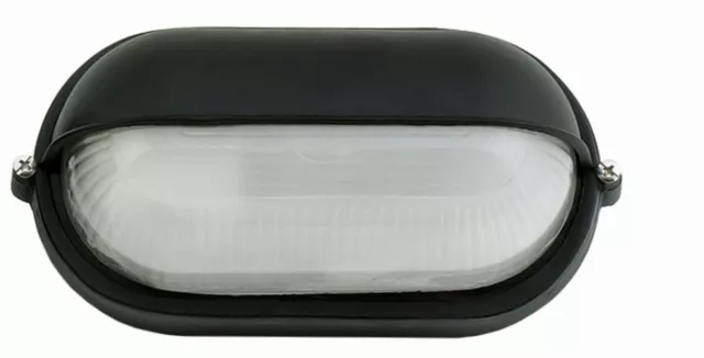 Maritime Außenlampe IP44 oval B:21cm Schwarz Weiß E27 FLORAID Leuchte Wand Haus