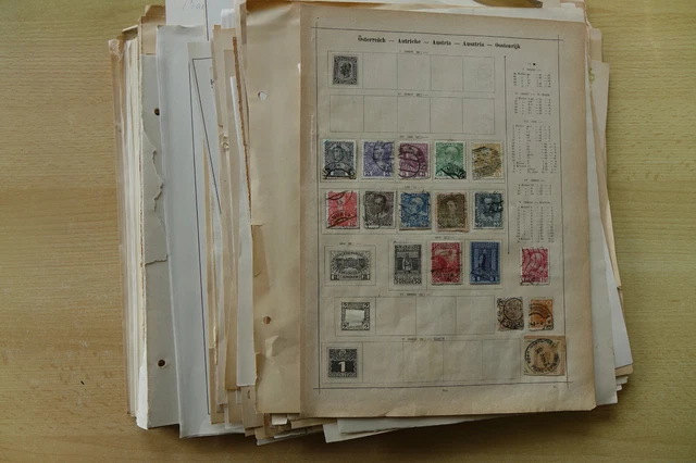 Umfangreiche Sammlung Österreich auf über 50 Album Seiten mit vielen Briefmarken