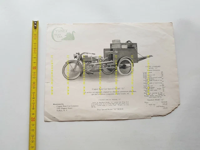 CYGNET Rear Car Special Model G 1914 depliant originale USA anteguerra