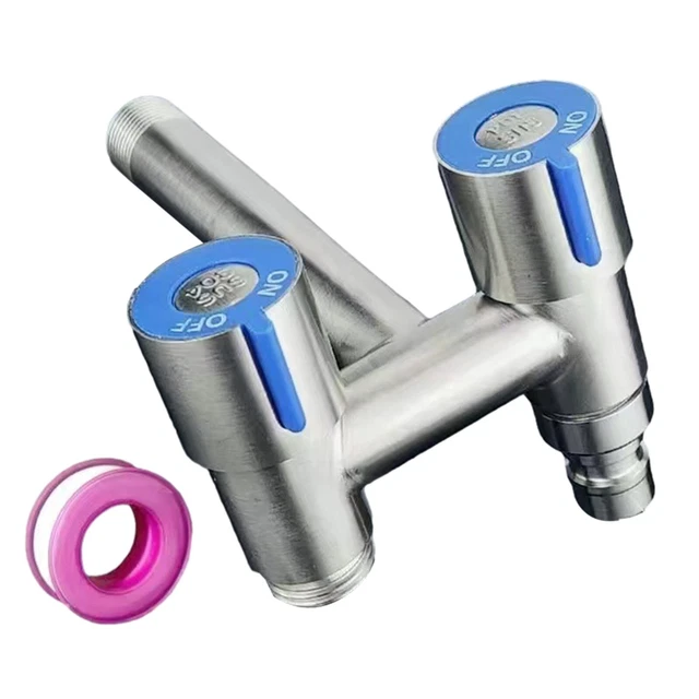 Rubinetto Per Lavatrice A Doppio Controllo - Valvola Angolo In Lega, G1/2" - Foto 8