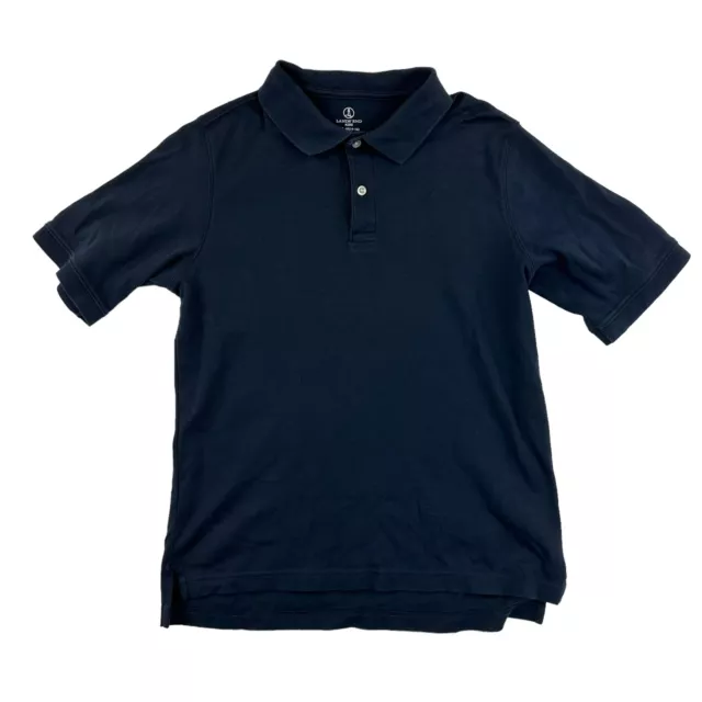 Lands End Kids Short Sleeve Interlock Polo Shirt Navy Blue 051402 Sz XL 18-20