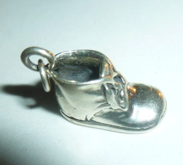 Vintage Sterling Silver Charm for Bracelet Saddle Boot Shoe