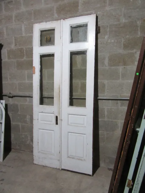 ~ ANTIQUE DOUBLE ENTRANCE FRENCH DOORS ~ 41.5 x 94 ~ ARCHITECTURAL SALVAGE 3