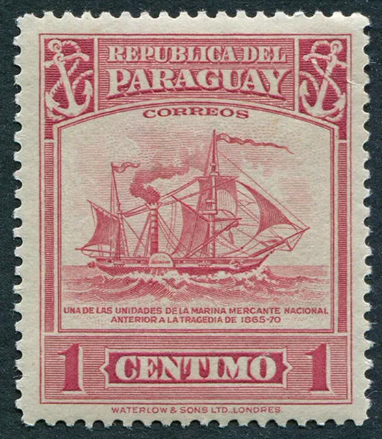 PARAGUAY 1946 1c dull rose SG640 mint MNH FG Paddle-steamer Tacuary a #B03