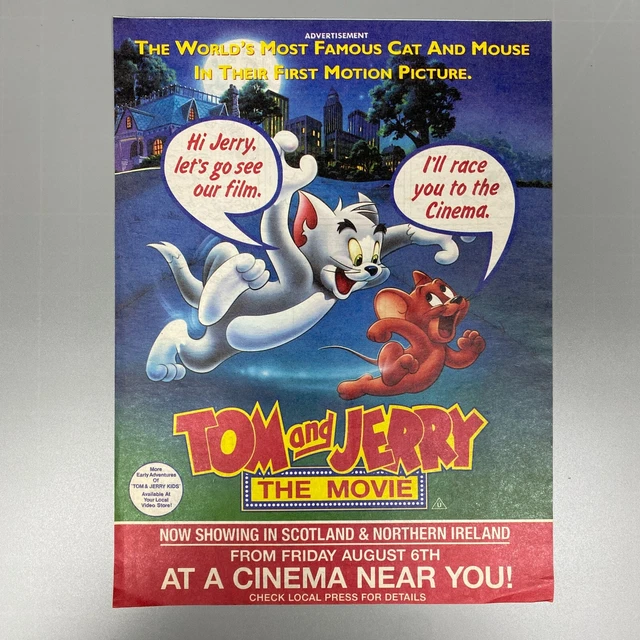 TOM AND JERRY The Movie Cinema 1995 Vintage Retro Advert £12.95 ...