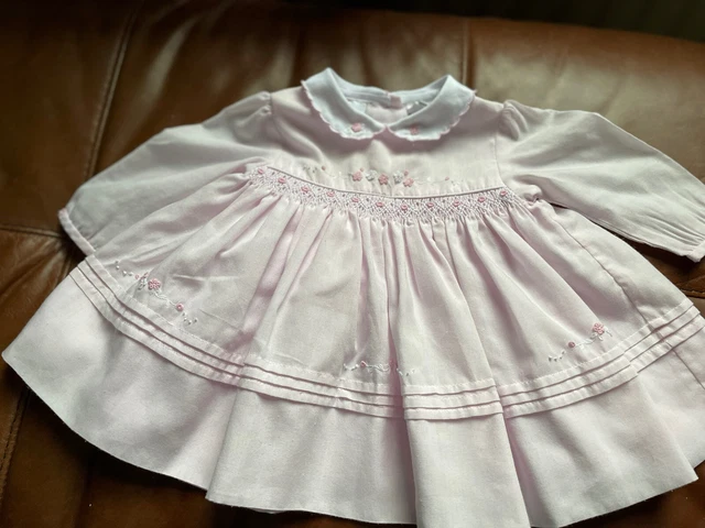 Sarah Louise Hand Smocked Pink Dress 3mths