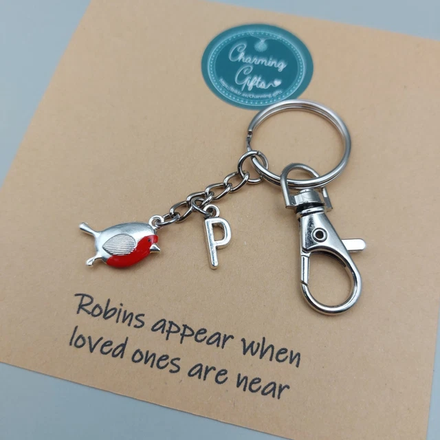 Robins Aparecen Cuando los Amados Están Cerca, Recuerdo Llavero Personalizado Regalo.