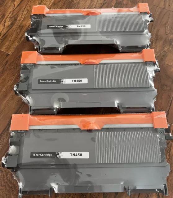 3 Toner Cartridge High Yield for Brother TN450 No Box  Lot Of 3 Sealed
