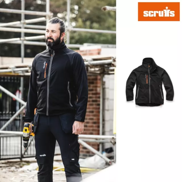 Scruffs Trade Flex Softshelljacke SH026 - Vlies gefütterter Kragen Vier-Wege Flex