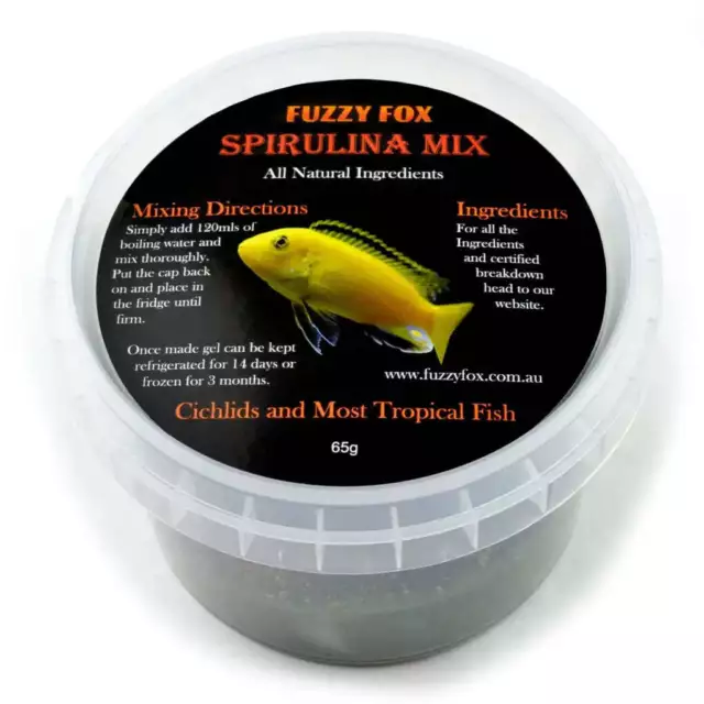 Fuzzy Fox Spirulina Gel Pre-Mix (Fish) For Fish Shrimp Tank Aquarium