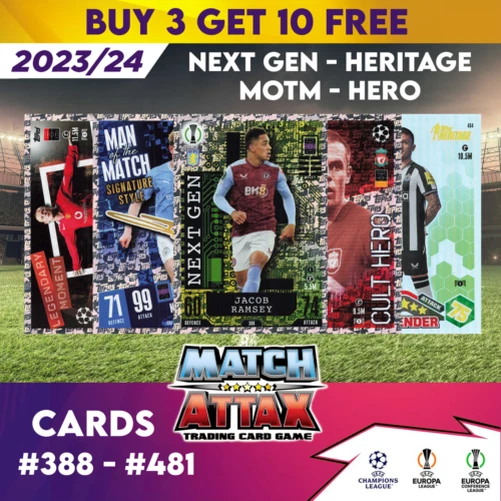 MATCH ATTAX 2023/24 2024 Champions League Next Gen/ Hero/ Heritage