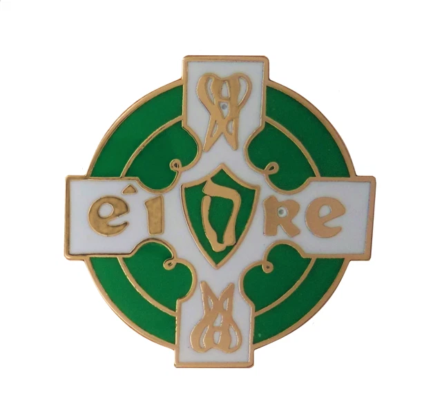 Spilla Croce Celtica Blu - Peltro Fatto A Mano UK - Scottish Irish Gaelic Cross