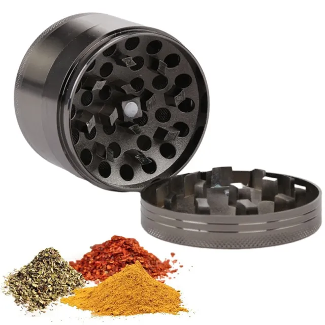 2" Tobacco Herb Grinder Spice Herbal 4 PC Metal Chromium Alloy Smoke Crusher